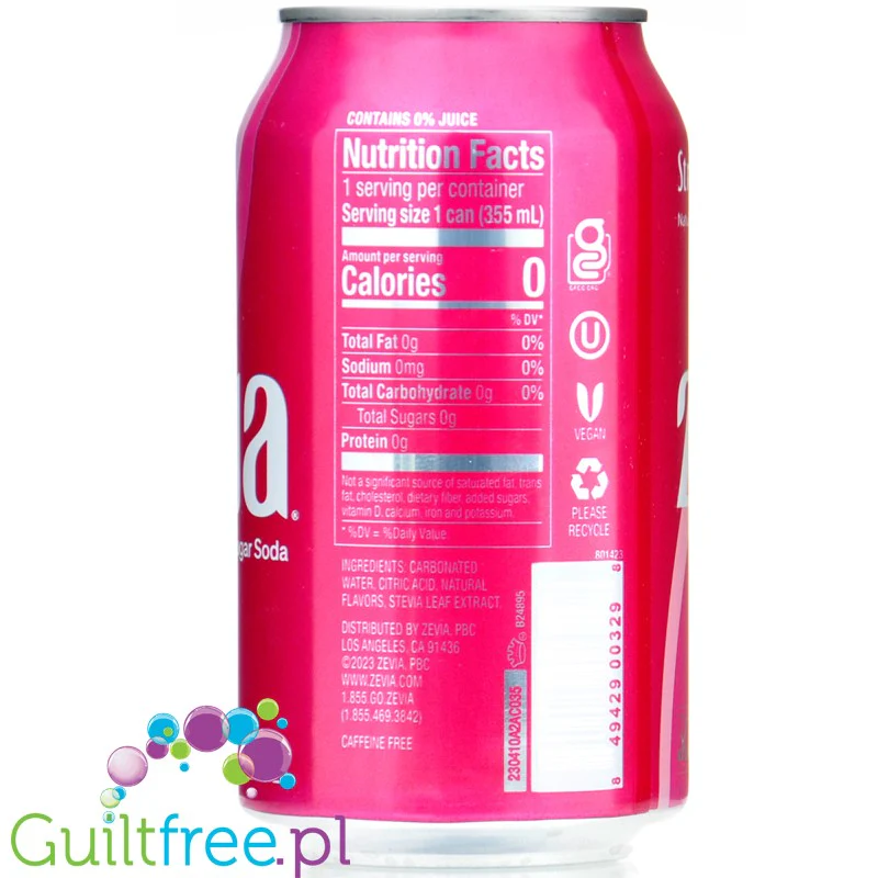 Zevia Strawberry - 100% naturalna Lemoniada Truskawkowa bez kalorii ze stewią - Image 4