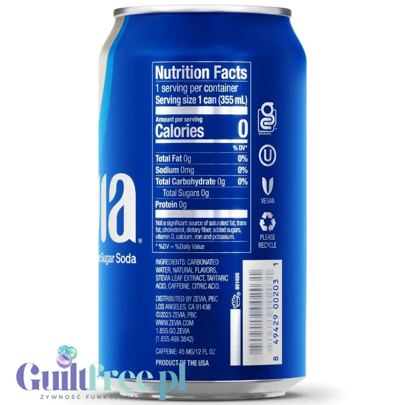 Zevia Vanilla Cola - 100% naturalna cola waniliowa bez kalorii ze stewią - Image 2
