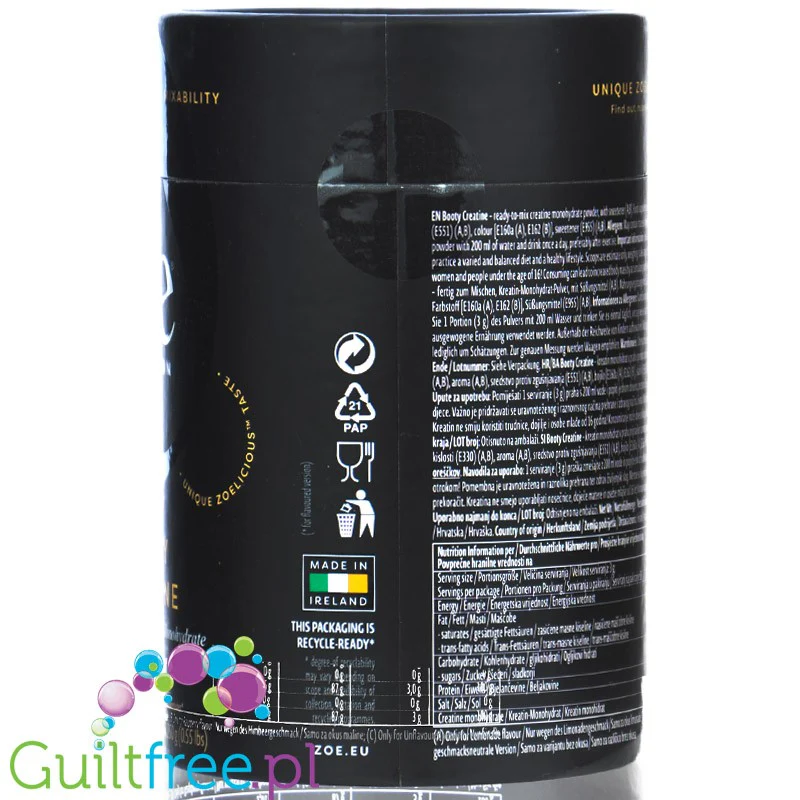 Zoe Nutrition Booty Creatine Monohydrate, Lemonade - kreatyna jednowodna (monohydrat) o smaku cytrynowym - Image 2