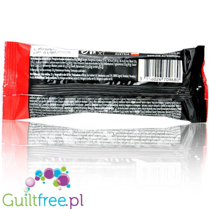 Zoe Nutrition Collagen Protein Bar, White Choco Strawberry - kolagenowy baton proteinowy 181kcal, 15g białka - Image 2