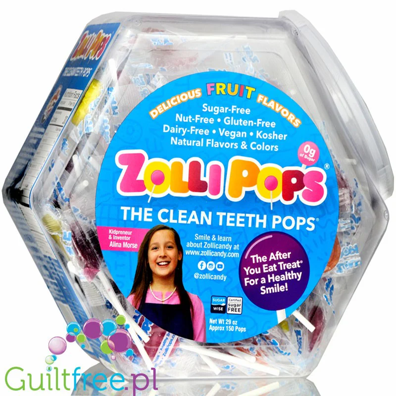 Zollipops ® display 150 szt - lizaki bez cukru z ksylitolem i stewią w 6 smakach - Image 3